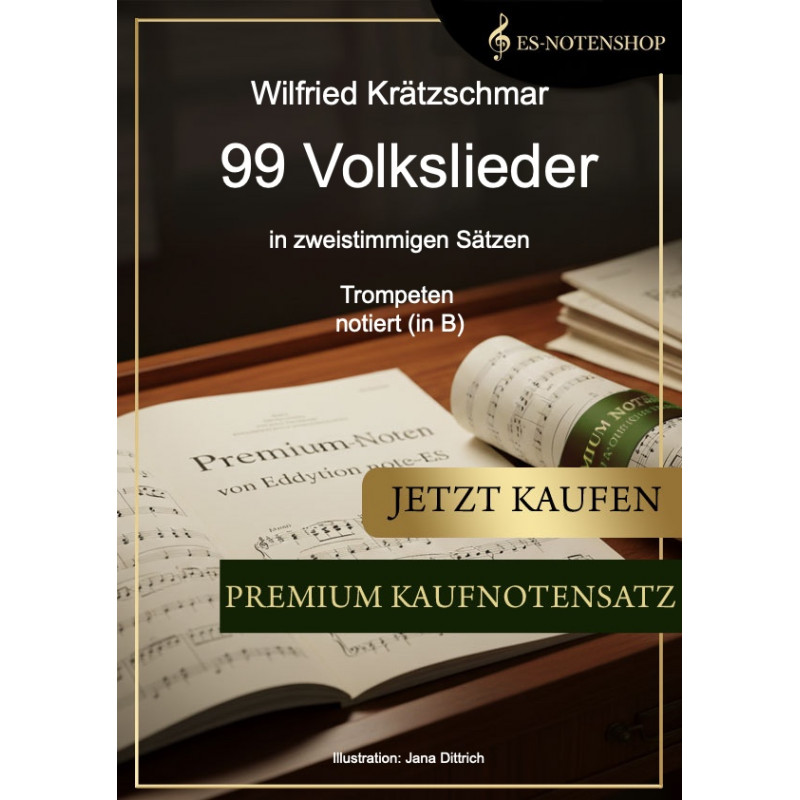 99 Volkslieder für 2 Trompeten in B